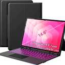 For 14.6 inch Samsung Galaxy Tab S11 Ultra/ S10 Ultra/ S9 Ultra /S8 Ultra Case with Keyboard - Folio Book Cover with Touchpad - 7 Color Backlit Keyboard with S Pen Holder for 14.6" Samsung Tablet