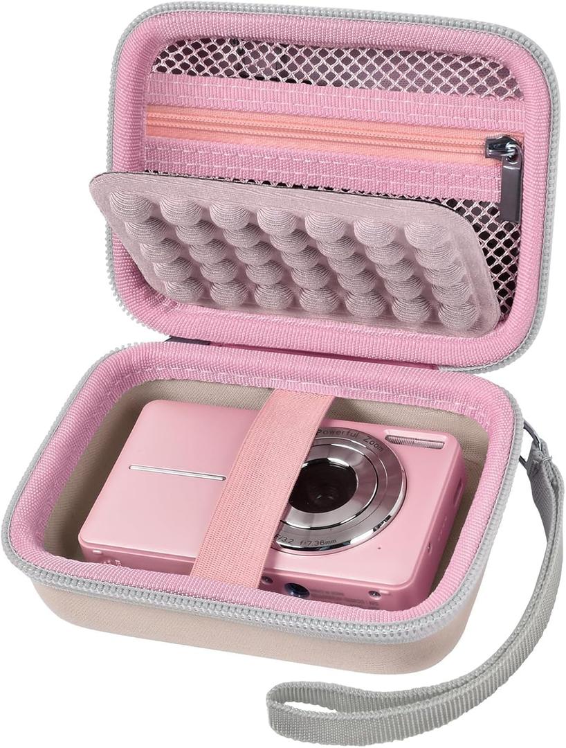 Digital Camera Case for CAMKORY/for Kodak Pixpro/for VAHOIALD/for Sony DSCW800 830/ for Canon PowerShot 180 190. Vlogging Cameras Storage Holder for Accessories (Box Only)-Pink