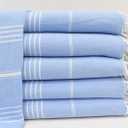 Linen Hub Cotton Set of 6 Beach Towels Turkish Peshtemal Extra Large 36x70 Travel Gym Pool Spa Blanket Beach Bath Towels