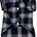 Koneseve Dog Shirt, Pet Plaid Clothes T-Shirt Sweater Matching Breathable for Small Medium Large Dog Cat Puppy Adorable Casual Cozy Halloween Thanksgiving Christmas Costumes (Blue,4XL)