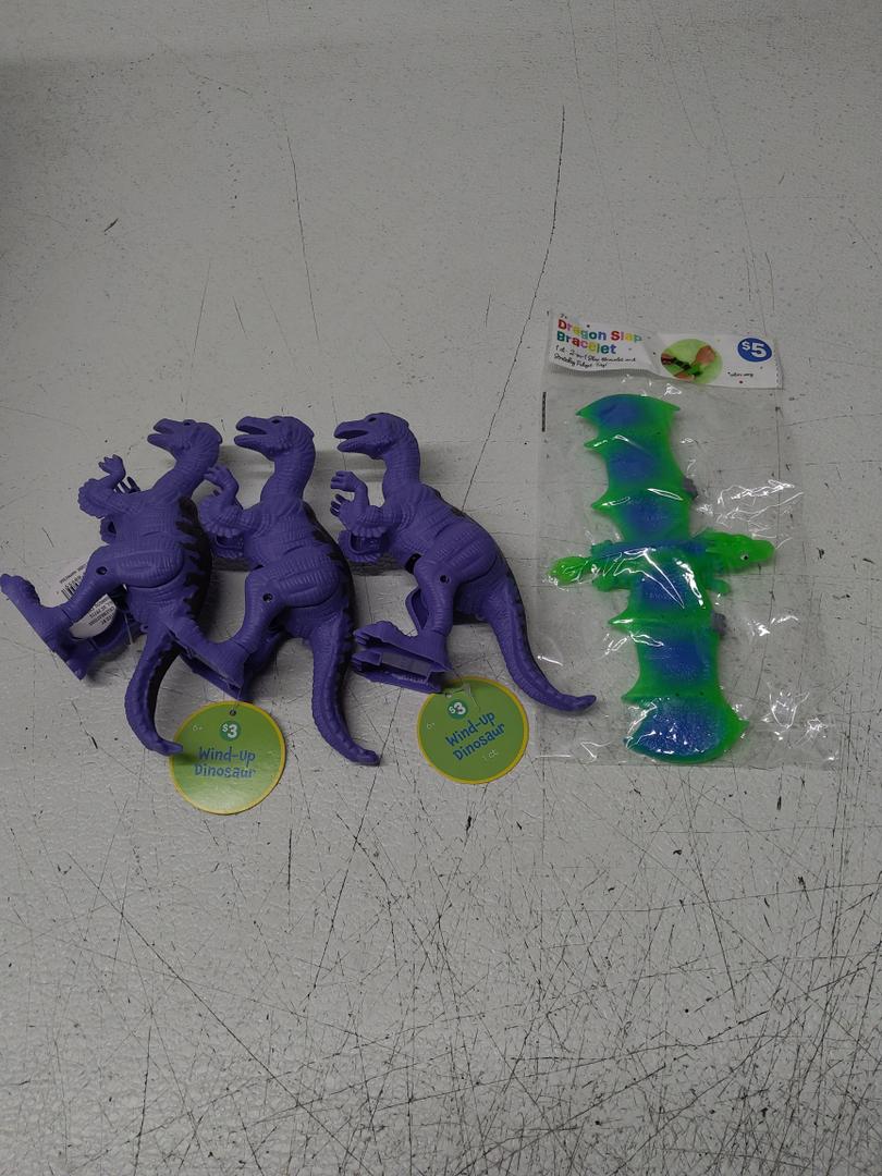 WIND -Up Dinosaur 3Pack with Dragon Slam Bracelet 1ct