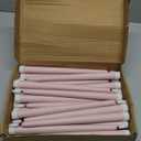 Macarrie 24 Packs Flameless Taper Candles Battery Operated Fake 11 Inch Long Candlelight LED Flameless Candlesticks Flickering Tapered for Christmas Church Prayer New Year Wedding(Pink)