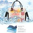 MIYCOO Lunch Bag Lunch Box Women - Leakproof Insulated Lunch Cooler Bag for Women - Large Lunch Tote Bags Adults, Black with Off White with Brown