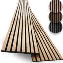 2-Pack Wood Panels for Wall - Acoustic Wood Slat Wall Panels, Soundproof Wooden Paneling for Interior Decor