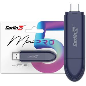 Carlinkit Mini SE Pro Wireless Adapter for OEM Wired CarPlay & OEM Wired Android Auto,Compatible with iOS 10 & Android 10 and Above, Fast Connection, No Latency - Deep Blue