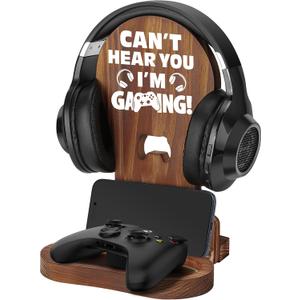 Slothoem-Gamer Gifts for Boy Girl Graduation Birthday, Gamer Room Decor for Brother, Gaming Gifts for Daddy,Boyfriend, Son, Husband, 2026 Graduation Gift, Gamer Room Accessories, Wooden Headset Stand