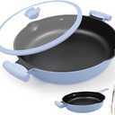 Bobikuke Large Frying Pan Skillet Nonstick with Lid, 14 Inch Deep Saute Pan, Big Induction Pan for Cooking, 2-1 Non Stick Cookware with Helper Handle, Family Size, Suitable for All Stoves, PFOA-Free