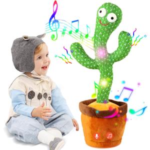 Dancing Talking Cactus Easter Baby Toy, Talking Mimicking Recording Toy Repeats What You Say, Singing Cactus with 120 Songs, Interactive Dancing Easter Gifts for Kids Toddlers Boys Girls