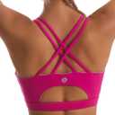 Sports Bras for Women,Padded Sports Bra Tank Top Sexy Crisscross Back High Impact Longline Workout Yoga Bra (Small, Bright Pink)