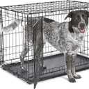 MidWest Homes for Pets 36-Inch iCrate for Medium-Large Breeds, 41-70 lbs, Double Door Folding Dog Crate with Divider Panel, Leak-Proof Tray & Secure Latches, Portable, Durable & Easy to Assemble