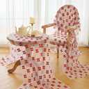 Moukeren 8 Pcs Tulle Table Runner 30 x 120 Inch Tulle Lace Cloth Rectangle Fruit Table Cover for Summer Birthday Baby Shower Wedding Party Home Kitchen Decor(Cherry), 29.5 x 118 inches