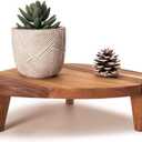 Acacia Wood Corner Pedestal Stand Triangle Decorative Farmhouse Wood Riser for Display Wooden Stand Soap Tray Candle Plant Holder Kitchen Bathroom Coffee Bar Counter Organizer