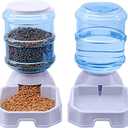 TENINYU Premium Quality Self-Dispensing Gravity 1 Gallon Large Capacity Pet Feeder and Water Dispenser for Cat