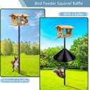 Squirrel Baffle for Bird Feeders Pole - 16 Inch Wide Cone Guard, Heavy Duty Chew Proof Baffle for Pole Mounted Feeders, Squirrel Proof Bird Feeder Accessories for Outdoor Garden Yard - Black