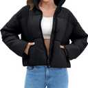 WHN Women’s Cropped Puffer Jacket Coat Warm Winter 2026 (M)
