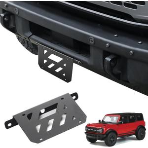 Mabett License Plate Bracket for Ford Bronco 2025 2024 2023 2022 2021 2/4-Door, Iron License Plate Frame for Heavy-Duty Modular Bumper Bronco Accessories
