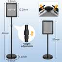 JEAWIWI 1Pcs 8.5 x 11 Inches Sign Holder Stand - Adjustable Rotatable Snap-Open Pedestal Frame for Indoor & Outdoor Displays