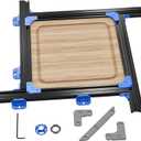 Juice Groove Router Jig, Adjustable Guide for 18"x18" Cutting Boards w/Corner Guides | Create Perfect Square/Round/Triangle Handle Grooves | Easy-Slide Smooth Finish, Black