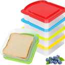 TKOnline 5 PCS Small Size Sandwich Containers Toast Shape Lunch Box with Lids Toast Fresh-keeping Container Bread Toast Storage Containers Sandwich Keeper Bakery Boxes Sandwich Holder