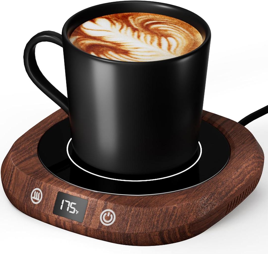 Coffee Mug Warmer - Coffee Cup Warmer for Desk Auto Shut Off, Smart Electric Candle Warmer Beverage Warmer for Coffee, Tea, Water, Milk and Coco, 5 Temperature Settings & 1-12H Timer (Wood Grain)
