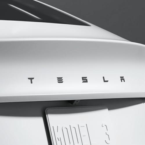 Black Emblem Cover Kit for Model 3 Highland 2024 2025 – Matte Black Knight Style Front T Logo & Rear Letters Overlay Stickers, Injection-Molded Plastic Full Cover Accessories (Matte Black)