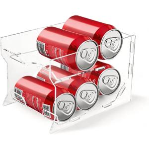 Mini Fridge Soda Can Organizer, Mini Fridge Soda Holder, Mini Fridge Can Organizer for Canned Food Beer Can Hold up to 6 Drinks