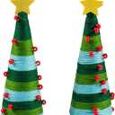 Yarn & Bead Tabletop Christmas Tree Craft Kit, Makes 3