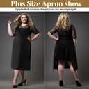 Plus Size Chef Aprons Extra Large Adjustable Unisex Kitchen Aprons with 2 Pockets for Women Men Cooking Working (Black)