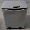 SunnyPoint 6 Liter(1.58 Gallon) Small Trash Can with Plastic Inner Buckets; Rectangle Bathroom, Office, Kitchen, and Bedroom Step On and Slow Close (WHT)