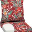Arden Outdoor Deep Seat Cushion Set, Foam, 24x24, Red Tropical Floral | earthFIBER, Sofa, Couch, Conversation Set, Premium High-Density Foam, Never Flattens, Mold and Mildew Resistant, 1 Pack
