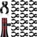 Champagne Bottle Glitter Single Holder Safety Clips Black Plastic Bottle Service Glitter Clips for Candle Christmas Parties Wedding Ceremony Anniversaries Home Kitchen (18)