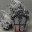 Outdoor Pendant Light Dusk to Dawn for Porch, Anti-Rust Aluminum Outdoor Chandelier, Waterproof Exterior Hanging Lighting Fixtures with Ripple Glass for Front Door, Gazebo, Black Finish with Gold Edges