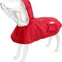 Dog Raincoat,Waterproof Rain Poncho with Hoodie, High Reflective Adjustable Pet Rain Jacket with Leash Hole for Small Medium and Large Dogs (Red, Medium)