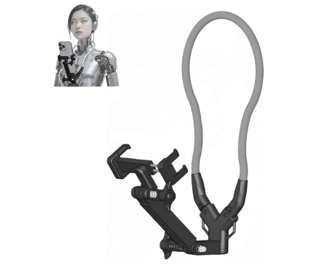 Neck Phone Holder, Hands-Free Chest Mount for Recording & POV Vlog, Phone Neck Mount with Adjustable Clip & Strap for iPhone Android, Cooking Fitness Fishing Content Creator