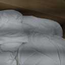 Andency White Queen Comforter Set(90x90Inch), 3 Pieces Cute Pinch Pleat Bedding Comforters & Sets for Queen Bed, Soft Lightweight Fluffy Down Alternative All Season Bed Set