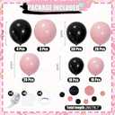 Pink and Black Balloon Arch Kit 141Pcs Light Pink Black Balloons with Paper Circle Dots Garland for Coquette Birthday Bachelorette Party Decorations Wedding Bridal Baby Shower