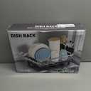 MOUKABAL Dish Drying Rack, Dish Rack, Stainless Steel Dish Racks for Kitchen Counter, Dish Drainer with Removable Utensil Holder, Drainboard (Black,Stainless Steel,13''W x 17''L)