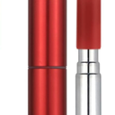 Cruise Ship Essentials, Reusable Collapsible Stainless Steel Drinking Straws with Aluminum Case, Cleaning Brush,and Keychains-Red