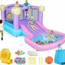 Whubefy Inflatable Bounce House for Kids 3-6, Bouncy House Indoor,Jumping Castle with Blower for Kids,Bounce Castle 161 X 82 X 63 in for Party,Backyard