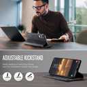 Wallet Case Designed for Samsung Galaxy S25 Edge Card Holder RFID Blocking Luxury Leather Shockproof Slim Flip Phone Cover for Samsung S25 Edge (Black)