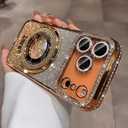 LXK Magnetic Stand for iPhone 17 Pro Max Case, [Compatible with Magsafe][Built-in Camera Lens Protector] Glitter Bling Card & Soft TPU Diamonds Bumper Protection Cover for Women Girls 6.9" Gold