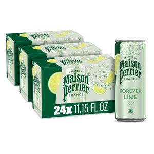 Maison Perrier Forever Lime Flavored Sparkling Water, 11.15 Fl Oz Cans, 8 Count, 3 Pack (EXP 09/29/27)