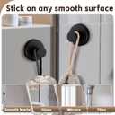 Reusable Heavy Duty Suction Cup Hooks for Kitchen/Bathroom/Shower - Wet-Proof Hooks for Towels, Robes, Loofah & Wreaths/No Drill Mounting on Glass, Tile, Metal (4, Matte Black)