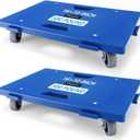 Nellyke Furniture Dolly, 2 Pack Dollies with Wheels,16'' X10'' Small Flat Dolly with 500LBS Large Capacity, Furniture Movers with Wheels Heavy Duty, Connectable and Portable, Blue
