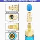 bylikeho R1234YF to R134a Conversion Adapters Quick Couplers Kit,Car Accessories R1234yf Refrigerant Recharge Kit,High Low Side Adapter for R1234yf Air Conditioning Systems Evacuation Recharging