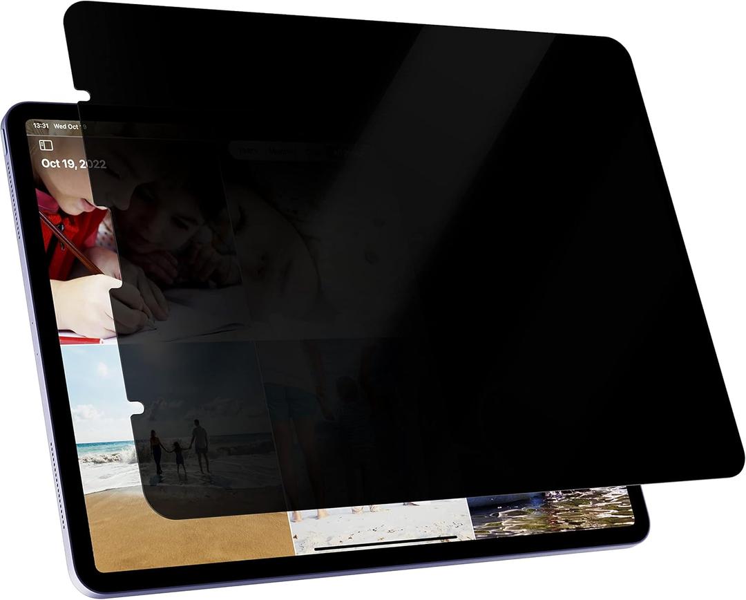 Peslv Privacy Screen Protector Compatible With iPad Pro 12.9 Inch 2018 2020 2021 2022, Anti Glare Blue Light Spy Filter Private Cover, High Sensitive Bubble-Free Easy Install Black Security Screen