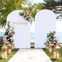 7.2FT White Arch Backdrop Cover - Polyester Fitted Wedding Arch Stand Covers Round Top Chiara Backdrop Arch Cover for Party Birthday Banquet Photo Background Decoration