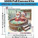 Acelii 5D Diamond Art Kits for Adults,Christmas Couple Special Shape Diamond Painting Kits for Beginners, Winter Hot Springs DIY Crystal Diamond Dots Gem Art Craft for Home Decor 11.8x11.8 Inch