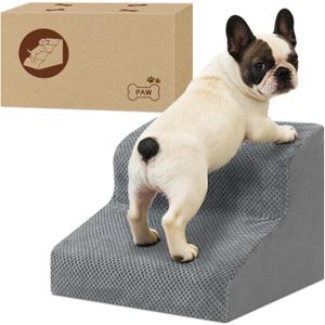 Dog Stairs for Couch, 2 Steps 11.8" H Non-Slip Pet Stair, Balanced Stable Pet Ramp for Small Dogs, Indoor Furniture Step, Gray
