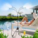 Standing Misters for Outside Patio with Filter - Adjustable Height 3.2-4.1FT Misting System Line 26.5FT Portable Water Misters for Cooling Outdoor with Tripod Base Stand Mister for Backyard Pool Party